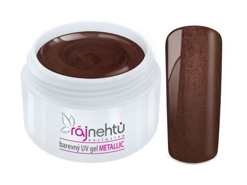 Ráj nehtů Barevný UV gel METALLIC - Chocolate 5ml