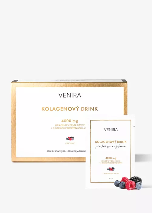 VENIRA kolagenový drink pro vlasy, nehty a pleť, lesní plody, vepřový kolagen