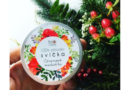 Biorythme přírodní svíčka Citronová meduňka 70 g