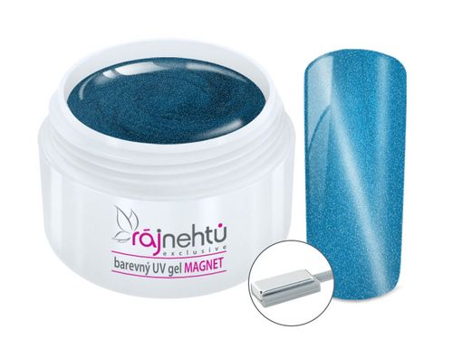 Ráj nehtů Barevný UV gel CAT EYE MAGNET - Blue 5 ml