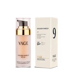 Yage č. 9 ochranný CC krém se zlatem a SPF 50 GOLDEN SHIELD Light