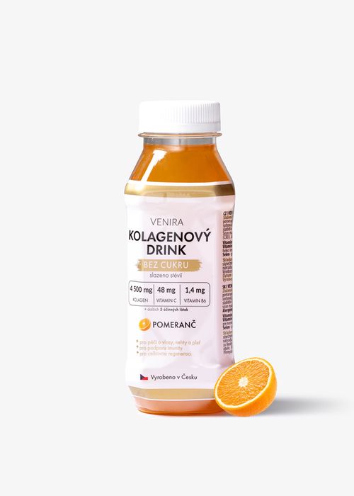 VENIRA kolagenový drink pro vlasy, nehty a pleť, pomeranč, 300 ml