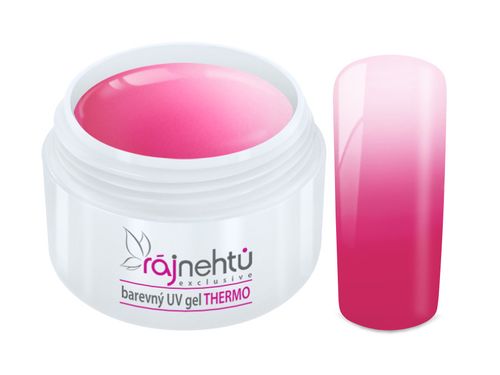 Ráj nehtů - Barevný UV gel THERMO - magenta/white - 5 ml