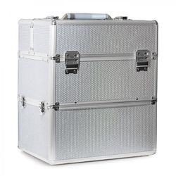 Kosmetický kufřík SENSE 2v1 - glitter, stříbrný