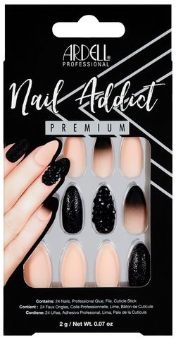 ARDELL Nehty Nail Addict - Black Stud & Pink Ombre