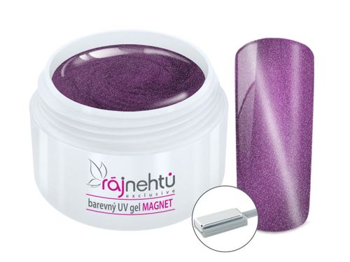 Ráj nehtů Barevný UV gel CAT EYE MAGNET - Purple 5 ml