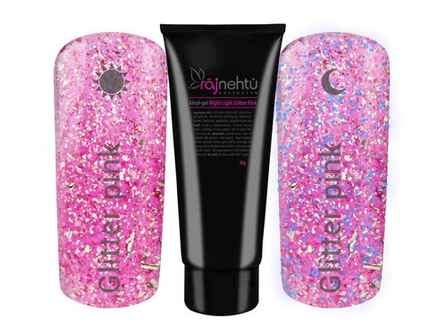 Ráj nehtů Akryl-gel v tubě - Night Light Glitter Pink 30g