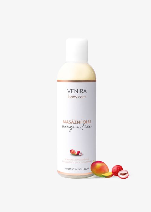 VENIRA masážní olej, mango a liči, 200 ml