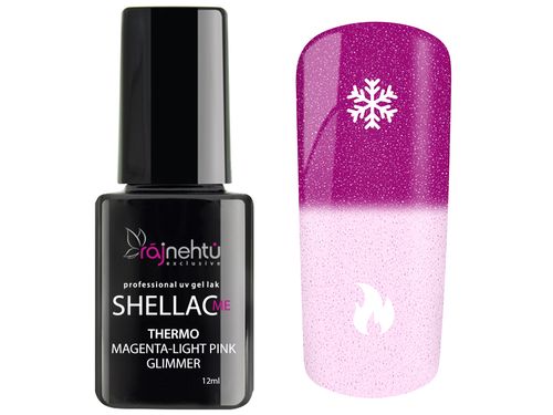 Ráj nehtů UV gel lak Shellac Me Thermo 12ml - Magenta-Light Pink Glimmer