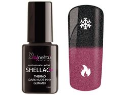 Ráj nehtů UV gel lak Shellac Me Thermo 12ml - Dark Nude-Pink Glimmer