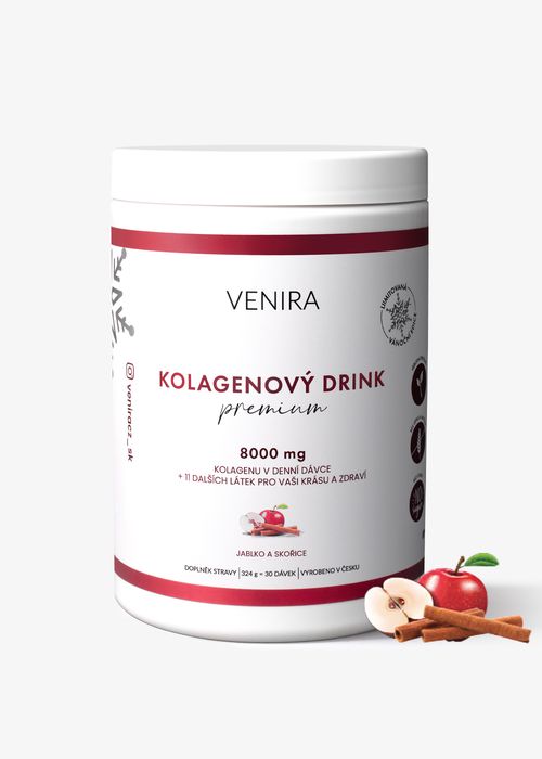 VENIRA Vánoční PREMIUM kolagenový drink pro vlasy, nehty a pleť, jablko a skořice